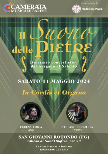 Il duo Viola-Perrotta (arpa e organo) a Sant'Onofrio per IL SUONO DELLE PIETRE
