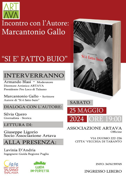 incontro con l'autore Marcantonio Gallo "SI E' FATTO BUIO"