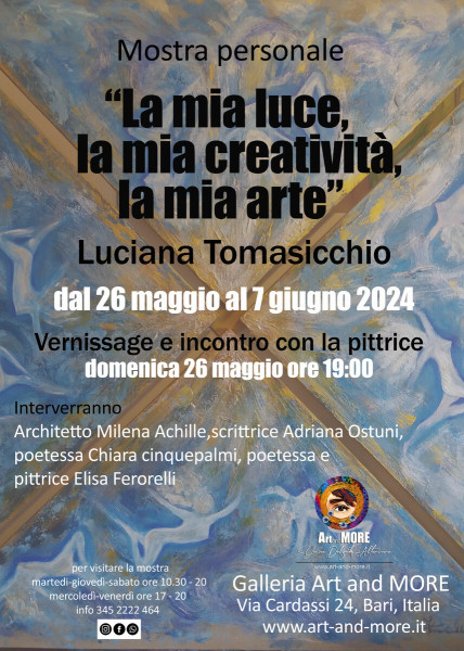 "La mia luce, la mia creatività, la mia arte" Luciana Tomasicchio