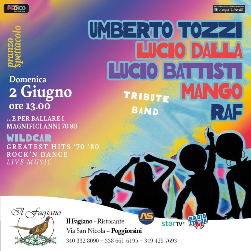 2 Giugno - Pranzo spettacolo Tozzi Dalla Battisti Mango Raf tribute &70 80 live dance a Poggiorsini