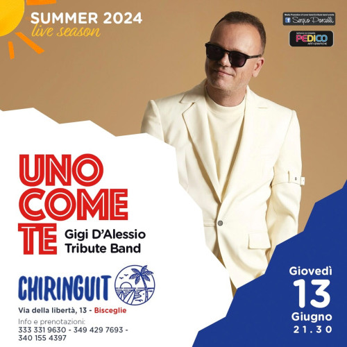 UNO COME TE - GIGI D'ALESSIO TRIBUTE BAND LIVE A BISCEGLIE Summer 2024 live season