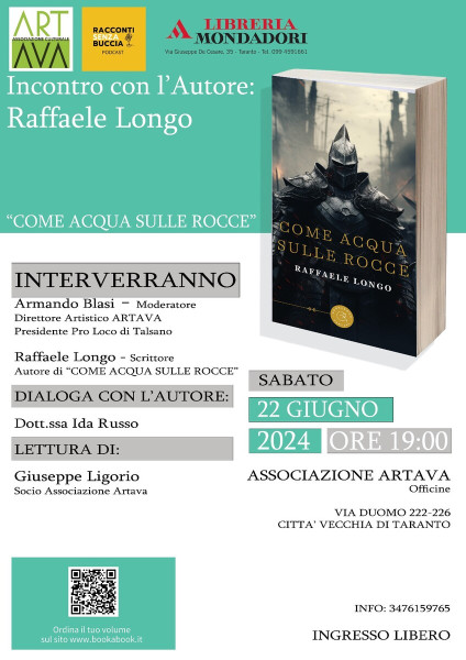 Incontro con l'autore Longo Raffaele: Come acqua sulle rocce