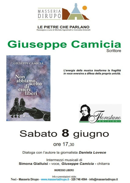 Rassegna culturale Le pietre che parlano - Presentazione del libro NON ABBIAMO SCELTO DI ESSERE LIBERI di Giuseppe Camicia.