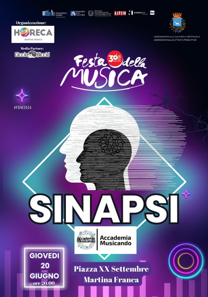 FESTA DELLA MUSICA EUOPEA 2024 MARTINA FRANCA Sinapsi Accademia Musicando #LIVE@Piazza XX Settembre-Martina Franca (Ta)