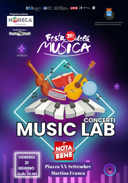 FESTA DELLA MUSICA EUROPEA 2024 MARTINA FRANCA Nota Bene Concerti-Piazza Crispi Martina Franca (Ta)