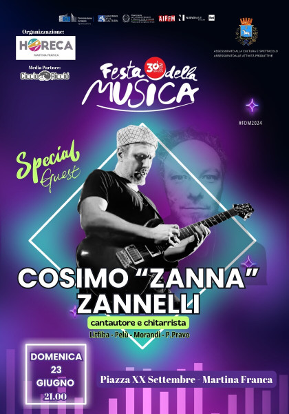 FESTA DELLA MUSICA EUROPEA 2024 MARTINA FRANCA  Cosimo "Zanna" Zannelli #LIVE@Piazza XX Settembre-Martina Franca (Ta)