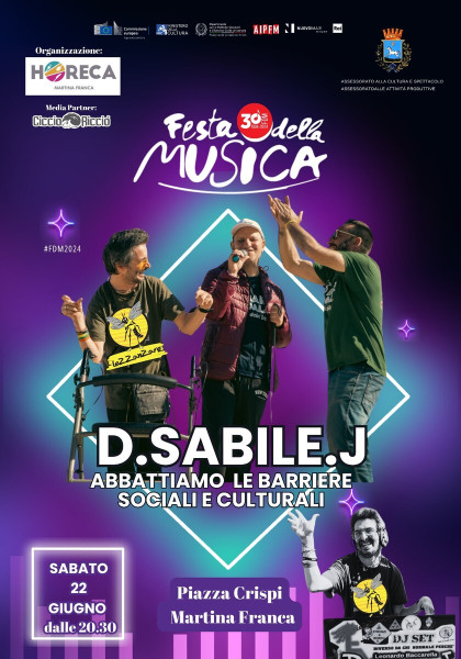 FESTA DELLA MUSICA EUROPEA 2024 MARTINA FRANCA D.SABILE.J@Piazza Crispi-Martina Franca (Ta)