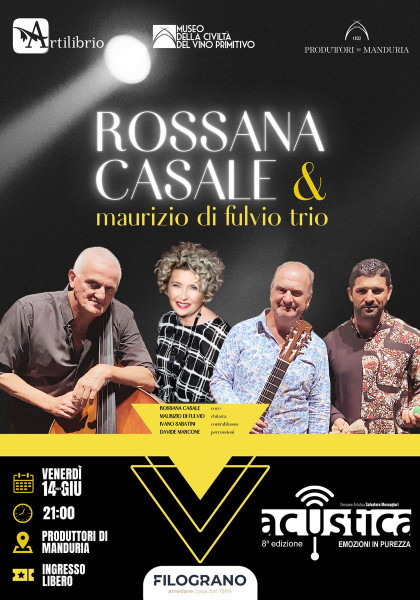 Ad Acustica arriva Rossana Casale, first lady del jazz italiano