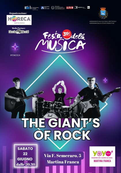 Festa Della Musica Europea 2024 Martina Franca - TA The Giant's of Rock @YOYO'-Martina Franca (Ta)