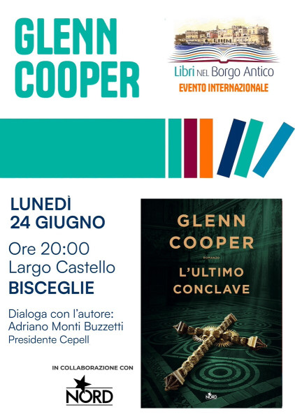 Lo scrittore statunitense Glenn Cooper ospite di Libri nel Borgo Antico