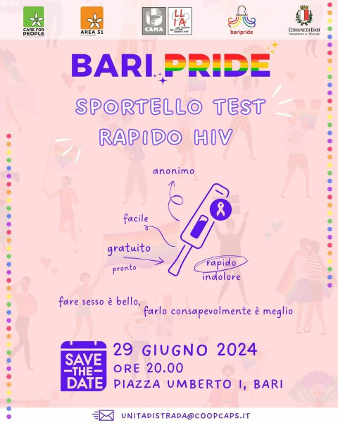 TEST HIV al BARI PRIDE 2024