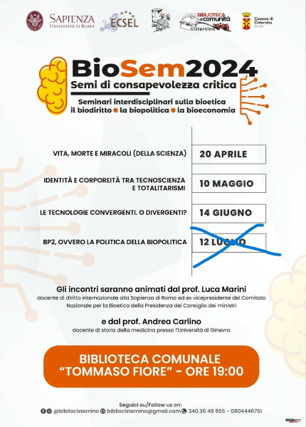 Cisternino – BioSem2024 Semi di consapevolezza critica