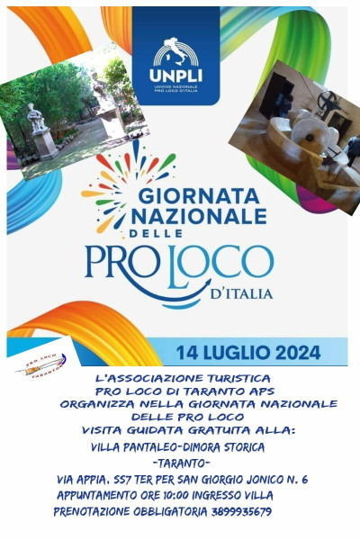 Giornata Nazionale delle Pro Loco d'Italia. Visita guidata alla Villa Pantaleo
