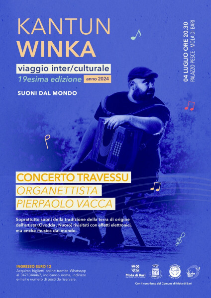 Kantun Winka : Concerto TRAVESSU , Organettista Pierpaolo Vacca