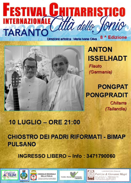 FESTIVAL CHITARRISTICO INTERNAZIONALE CITTA' DELLO JONIO DUO: Anton Isselhardt  flauto/ Germania  e Pongpat Pongpradit chitarra/Tailandia.