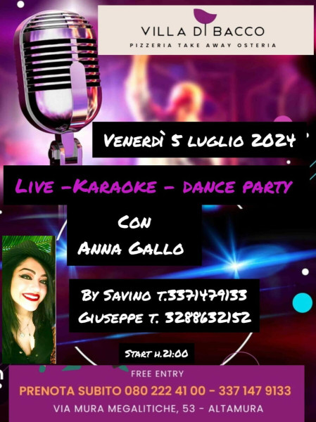 Serata karaoke e dance