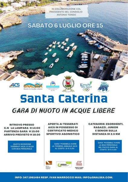 NUOTO IN ACQUE LIBERE: LA SECONDA TAPPA  SANTA  CATERINA DI NARDO'
