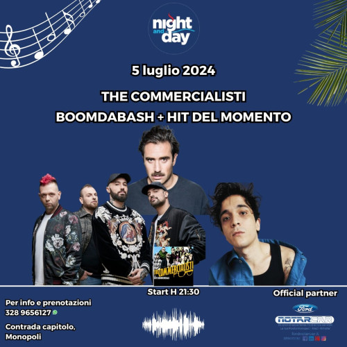 The Commercialisti - Boomdabash+ le hits del momento live at Night and Day