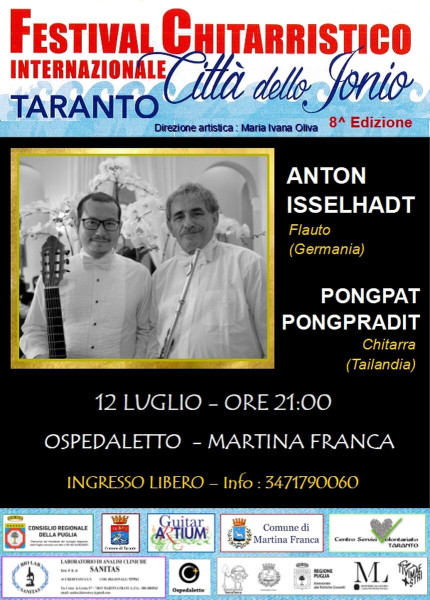 FESTIVAL CHITARRISTICO INTERNAZIONALE "CITTA' DELLO JONIO" Duo: Anton Isselhardt  flauto/ Germania  e Pongpat Pongpradit chitarra/Tailandia