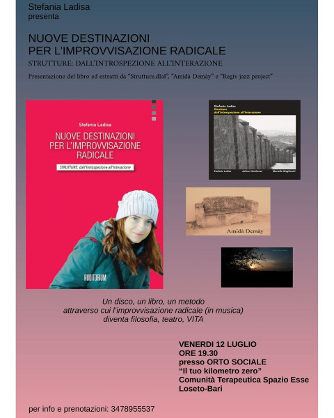 STEFANIA LADISA presenta il suo libro: NUOVE DESTINAZIONI PER L'IMPROVVISAZIONE RADICALE           Strutture: dall'Introspezione all'Interazione