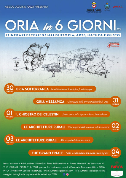 Oria in 6 giorni: itinerari esperienziali di storia, arte, natura e gusto