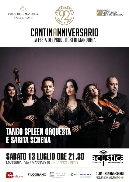 Tango Spleen Orquesta e Sarita Schena in concerto per Acustica