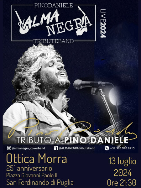 ALMANEGRA Pino Daniele Tribute Band a San Ferdinando di Puglia per Ottica Morra