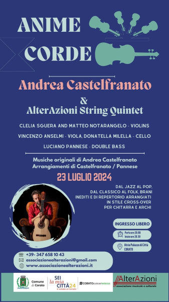 Corato – Suoni e colori dal mondo con Andrea Castelfranato & l&apos;AlterAzioni String Quintet