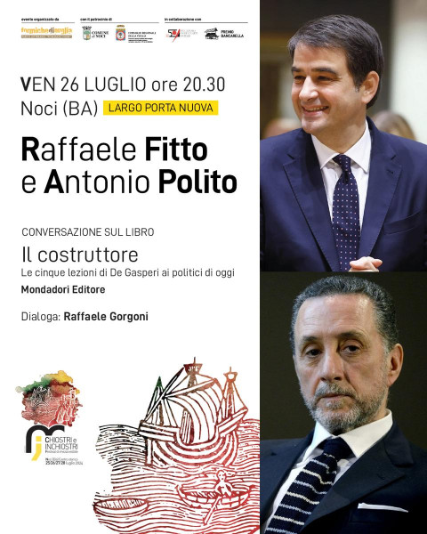 Raffaele Fitto e Antonio Polito ospiti a Chiostri e Inchiostri 2024