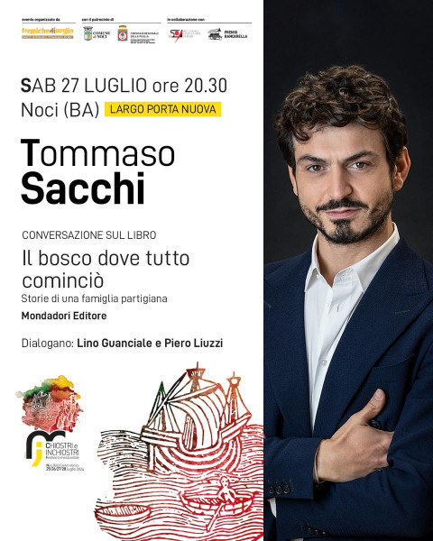 Tommaso Sacchi ospite al Festival Chiostri e Inchiostri 2024