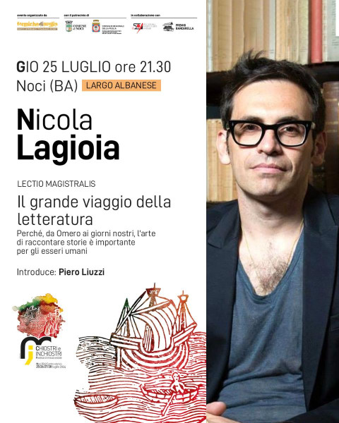 Nicola Lagioia ospite al Festival Chiostri e Inchiostri 2024