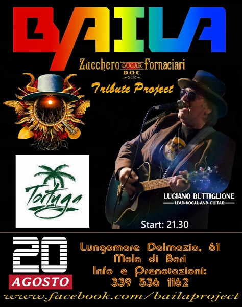 Mola di Bari – Baila Zucchero Tribute Project live al Tortuga