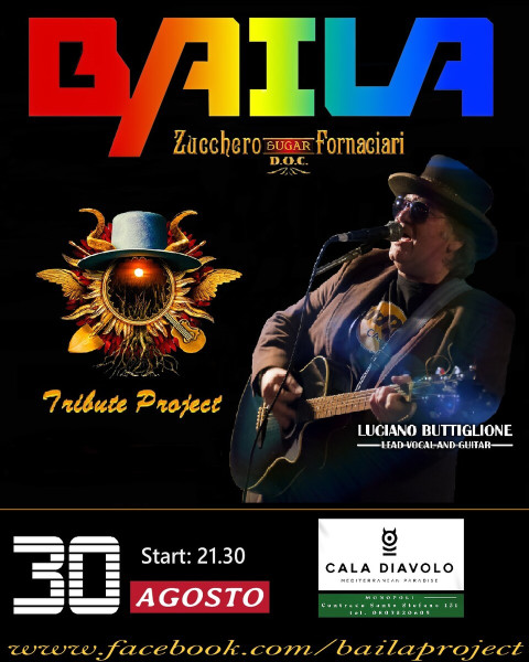 Baila Zucchero Tribute Project live al Cala Diavolo  Monopoli (BA)