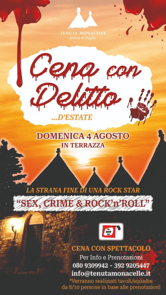cena con delitto a Tenuta monacelle