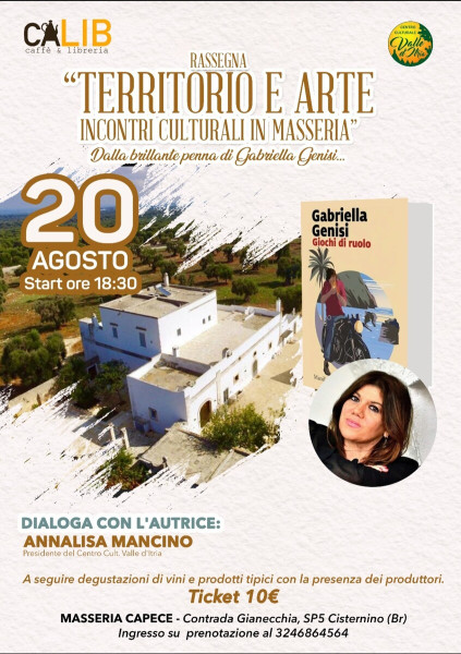 Cisternino – Presentazione del libro “Giochi di ruolo” di Gabriella Genisi