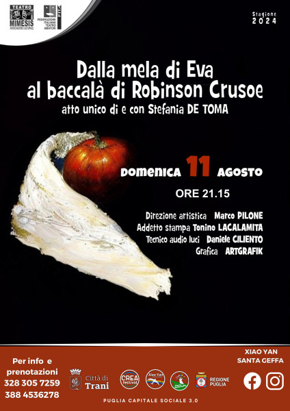 Dalla mela di Eva al baccalà di Robinson Crusoe - di e con Stefania De Toma