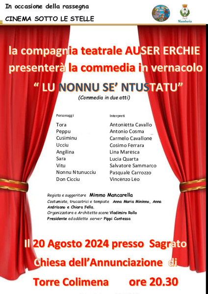 Commedia in vernacolo " Lu nonnu s'è ntustatu"