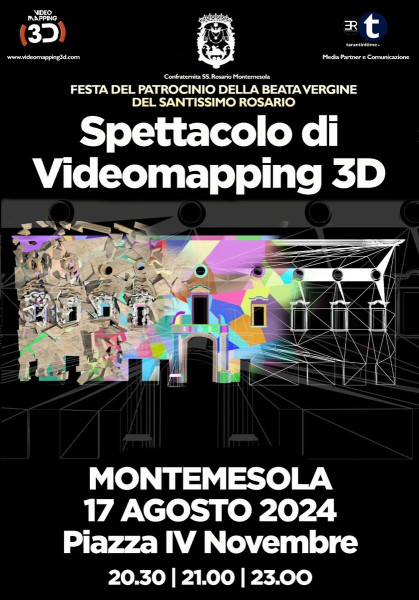 Grandioso spettacolo di videomapping 3D, giochi di luci, musica e colori