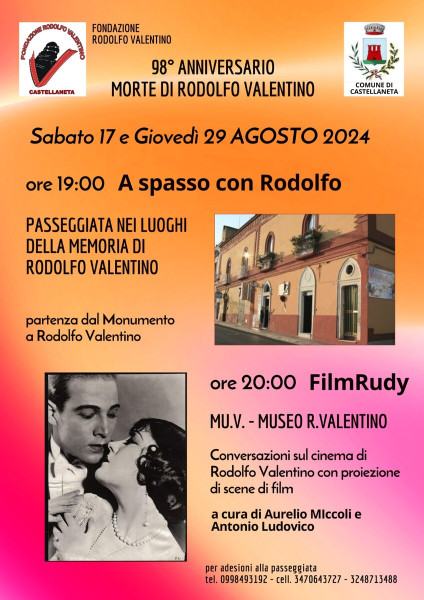 Festeggiamenti per il 98° anniversario della morte di Rodolfo Valentino a Castellaneta