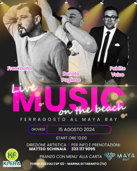 "Live music on the beach", Frankavilla star di Ferragosto