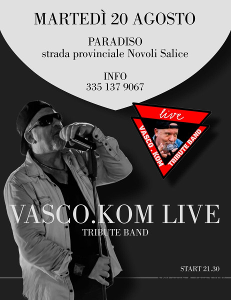 Vasco.Kom tribute live al Paradiso Ristorante Pizzeria