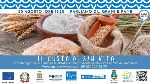 San Vito dei Normanni – Il Gusto di San Vito. Parliamo di… GRANI E PANI! Talk sul cibo locale