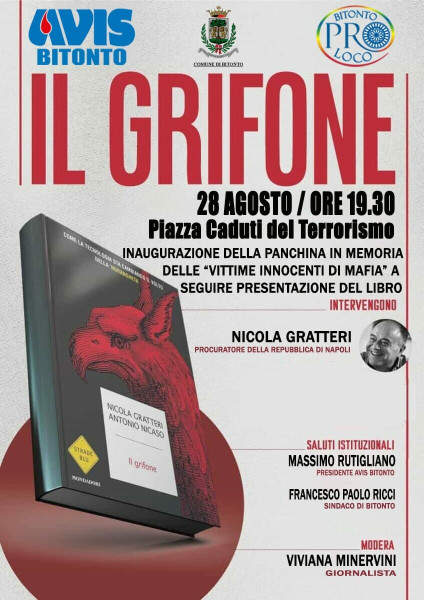 Avis inaugura la panchina dell'antimafia. Parteciperà Nicola Gratteri