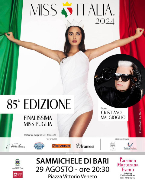 Finalissima Miss Puglia con ospite Cristiano Malgioglio