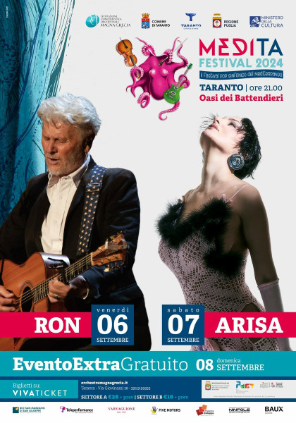 Taranto – MEDITA FESTIVAL 2024 – Il Festival Pop Sinfonico del Mediterraneo