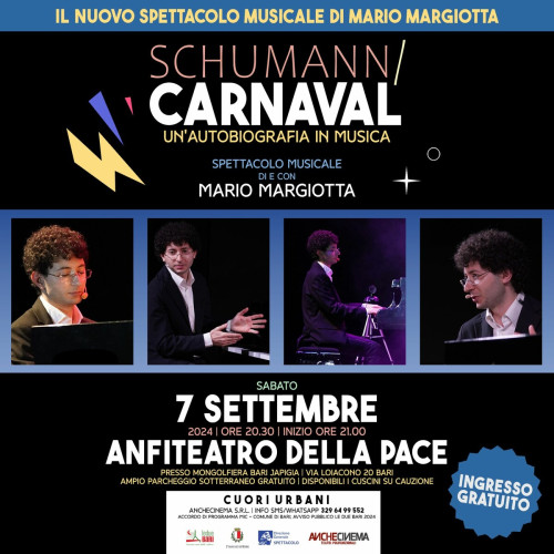 SCHUMANN/CARNAVAL: concerto GRATUITO sotto le stelle sulle note del pianoforte di Mario Margiotta