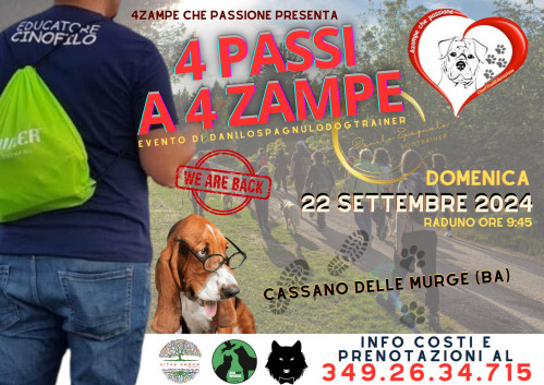 A settembre tornano le passeggiate a 4zampe