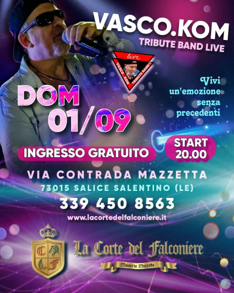 Vasco.Kom live alla Masseria Mazzetta | Corte del Falconiere