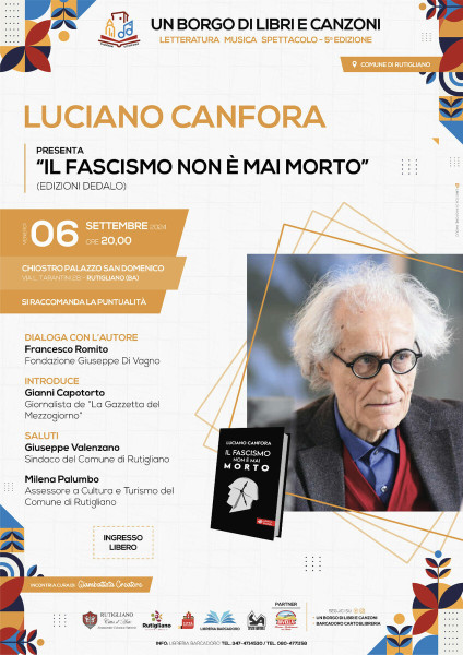LUCIANO CANFORA presenta il suo libro «IL FASCISMO NON È MAI MORTO»