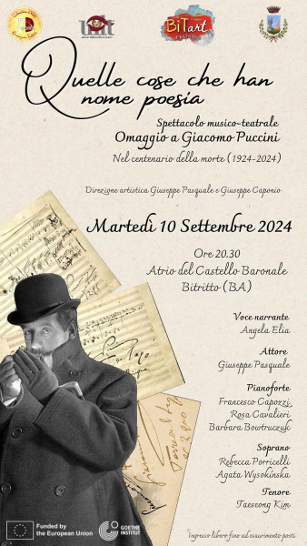 "Quelle cose che han nome poesia" Spettacolo musico- teatrale Omaggio a Puccini